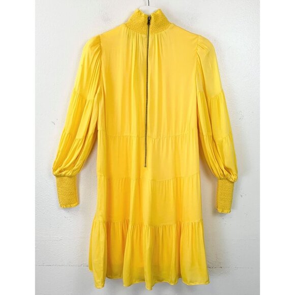 NWT  Alice + Olivia Karena Smock Neck Long Balloon Sleeve Mini Dress Size P - Picture 3 of 9